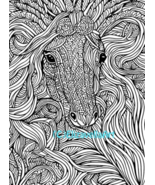 abstract horse face animal Printable download Coloring Page for adults &amp;... - $2.99