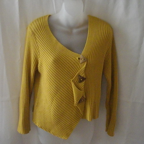 Mustard yellow Putorti cotton & acrylic medium cardigan with