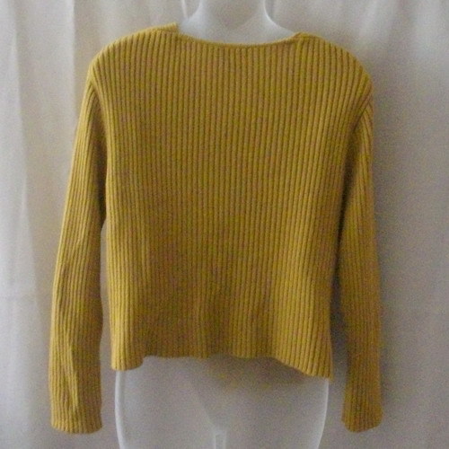 Mustard yellow Putorti cotton & acrylic medium cardigan with