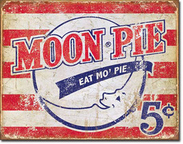 Moon Pie Marshmallow Sandwich Eat Mo' Pie American Food and Beverage Metal Sign - $20.95