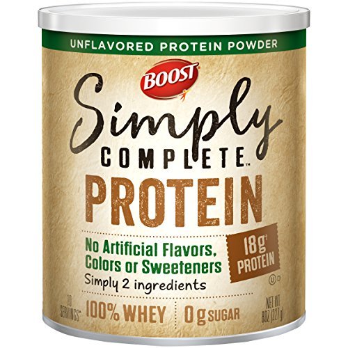 Boost Simply Complete Protein Powder, Unflavored, 8 oz canister, 6 Pack