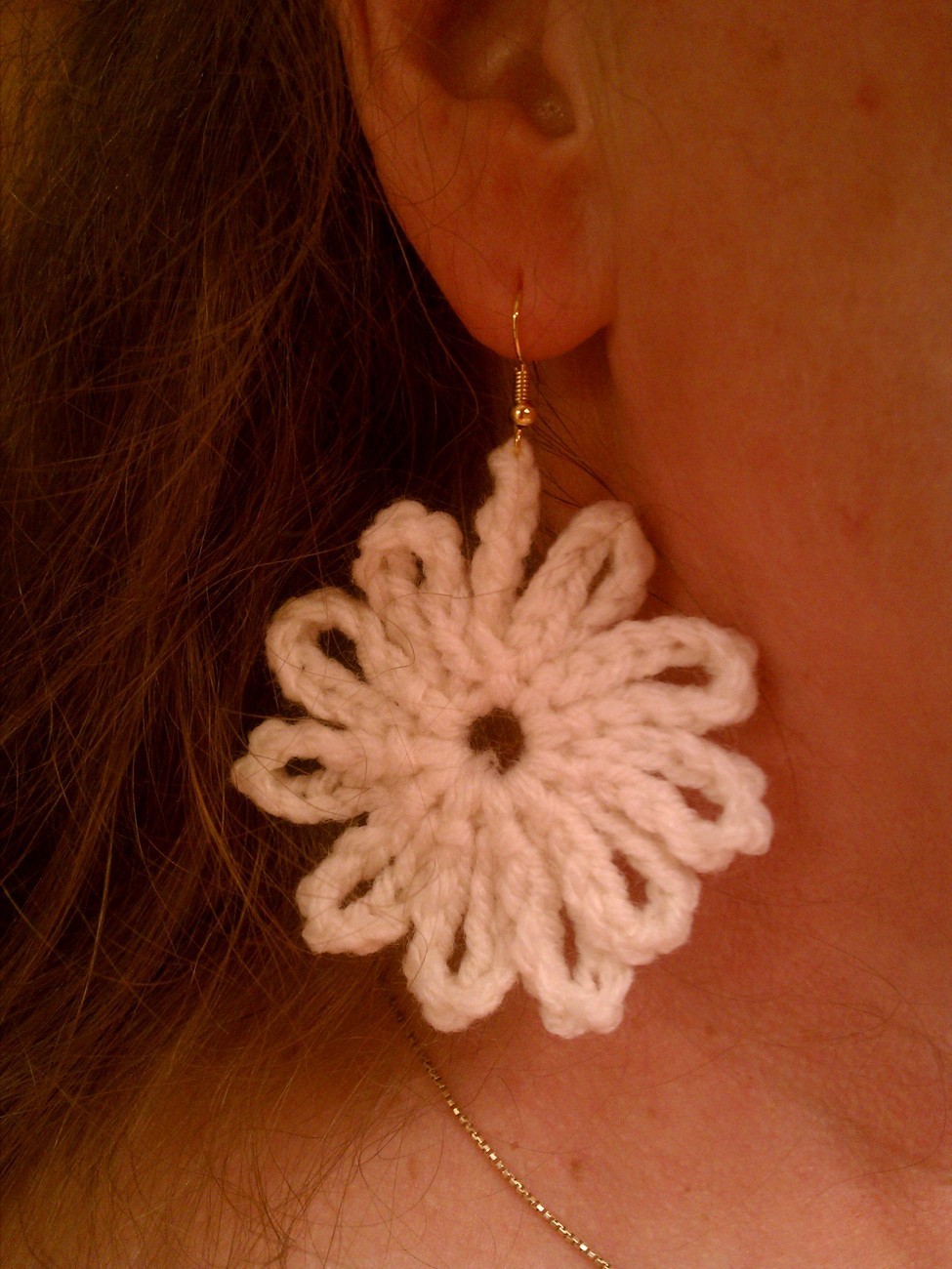 Handmade Crochet Flower Earrings French Hook Earrings