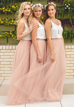 Floor Length Bridesmaid Tulle Skirt Gray Black White Long Tulle Skirt Plus Size image 7