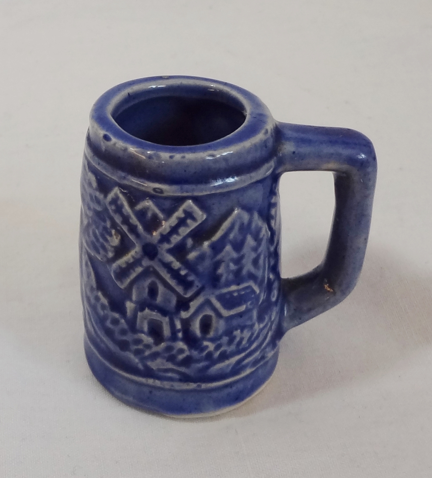 Beer Stein Windmill Bavarian Forest Mountain Cobalt Blue Toothpick