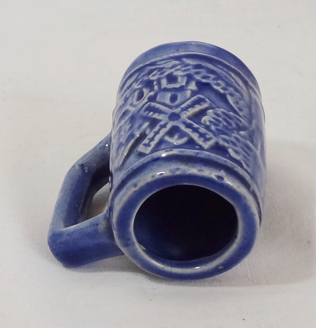 Beer Stein Windmill Bavarian Forest Mountain Cobalt Blue Toothpick