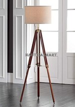 Designer's Cherry Finish Wood Tripod Floor Lamp Stand