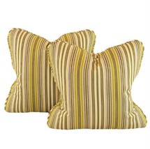 Pair 14&quot; Pillow Covers Premier Prints MM Designs Brown Green &amp; Ivory Pin... - $23.99