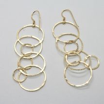 925 STERLING SILVER GOLD PL PENDANT EARRINGS WITH WORKED CIRCLES BY MARIA IELPO image 7