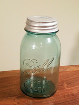 Vintage Rare P Ball Perfect Mason Blue One Quart Jar with Presto Zinc Lid - $19.75