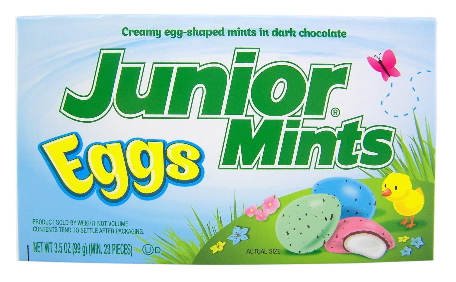 Junior Mints Eggs Dark Chocolate Easter Candy Movie Theater Box, 3.5 oz