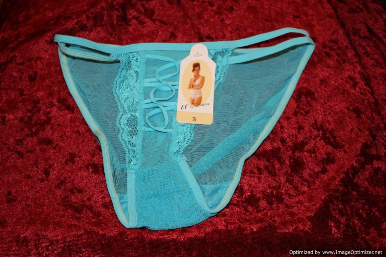 Sexy Light Blue Lace Sheer String Bikini Underwear Panties Panty Small Sm S Panties