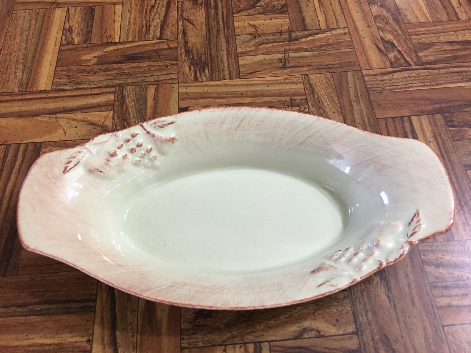 Casafina MADEIRA HARVEST Sage Green Au Gratin Casserole Stoneware Dish