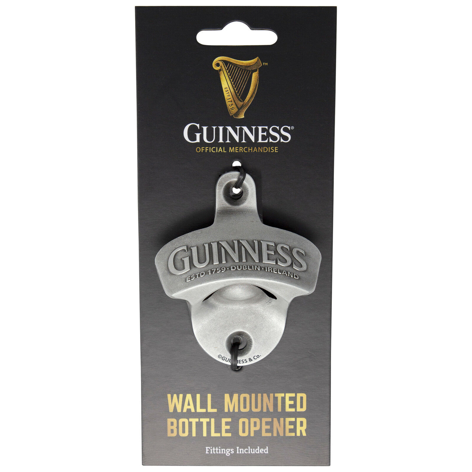 Guinness Mounted Bottle Opener Silver Openers