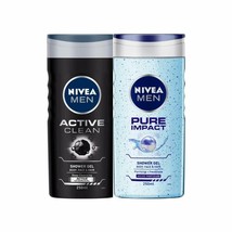 NIVEA Men Shower Gel Comb (Active Clean + Pure Impact) - 250ml (Pack of 2) - $23.50