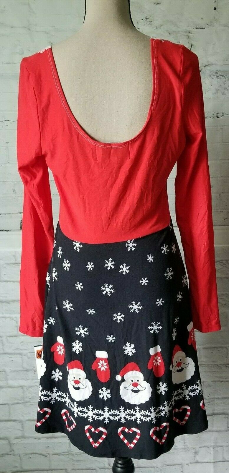 Cute Ugly Red Blue Christmas Dress Santa Claus Women's Juniors Size XL NWT Dresses