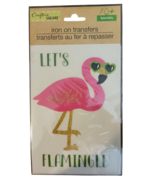 Crafter&#39;s Square Iron-On Transfer - New - Let&#39;s Flamingle - $12.99