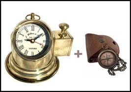 Vintage Desk Clock Victorian Home Shelf Antique Clock Magnetic Compass w... - $38.90