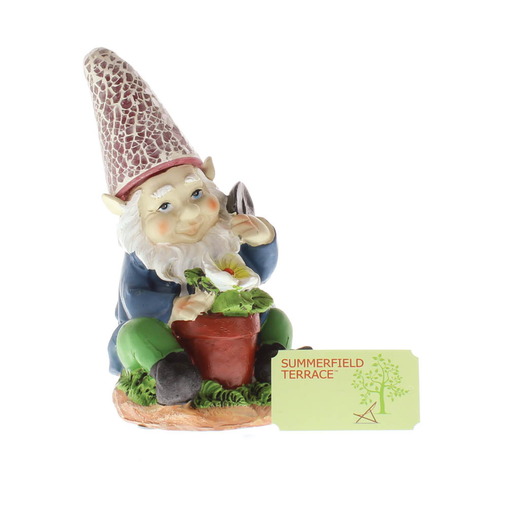 Solar Gardening Gnome With Flowerpot And Similar Items Solar Gardening Gnome With Flowerpot Red Hat Lights Up
