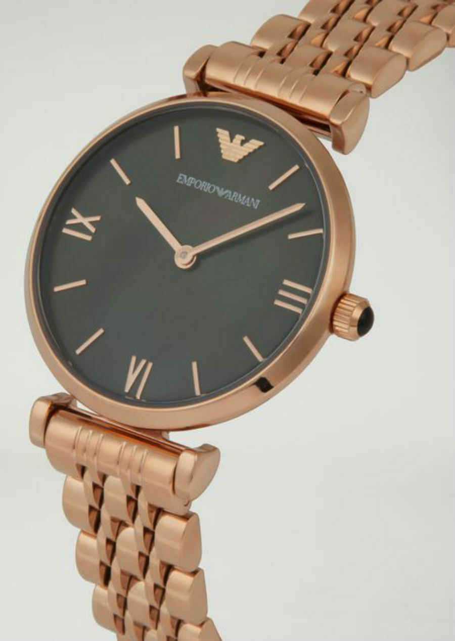 rose gold emporio armani watch