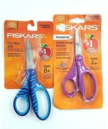 2X Fiskars SoftGrip Big Kids Scissors Small Medium Blue Pink 4+ 8+ New - $9.99