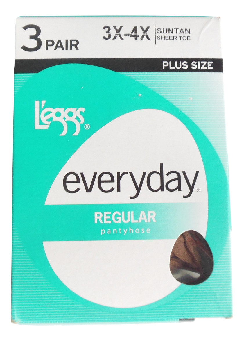 Primary image for L'eggs Everyday Regular 3X 4X Plus Size Womens Pantyhose Suntan with Sheer Toe