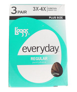 L'eggs Everyday Regular 3X 4X Plus Size Womens Pantyhose Suntan with Sheer Toe - $14.74