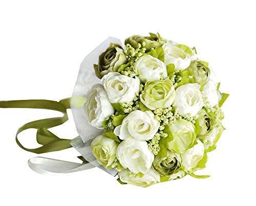 PANDA SUPERSTORE Beautiful Artificial Flowers Wedding Bouquet Bridal Bouquet Gre