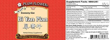 Plum Flower Bi Yan Tablets Economy Size 600 Tablets