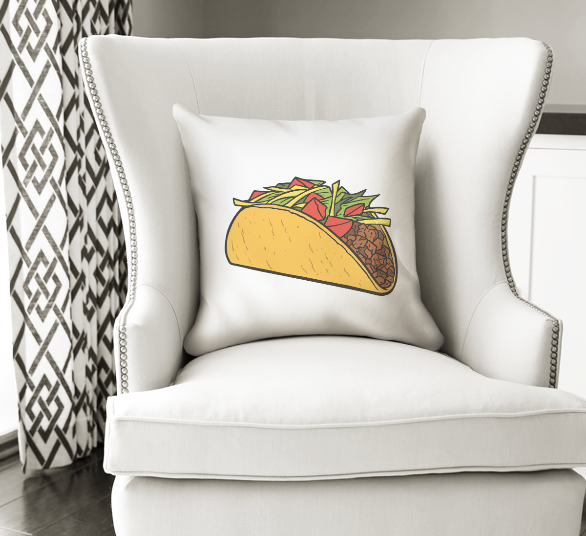 Throw Pillow Taco Lovers White Home Decor Pillow 16x16 Pillows