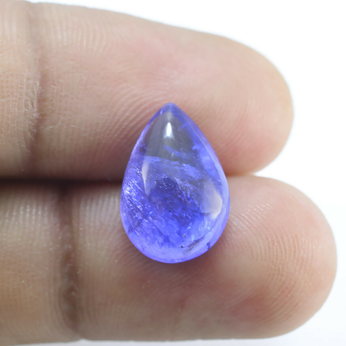 Dark Blue Tanzanite Gems Pear Cabochon Tanzania 6.7 Carat UK - Tanzanite