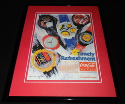 1986 Coca Cola Watches Framed 11x14 ORIGINAL Vintage Advertisement - $34.64