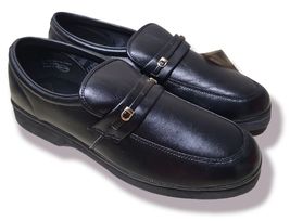 E.Z. Strider Men's Sz 13W Faux Leather Slip on Cushion Casual Loafer Black Shoes image 3