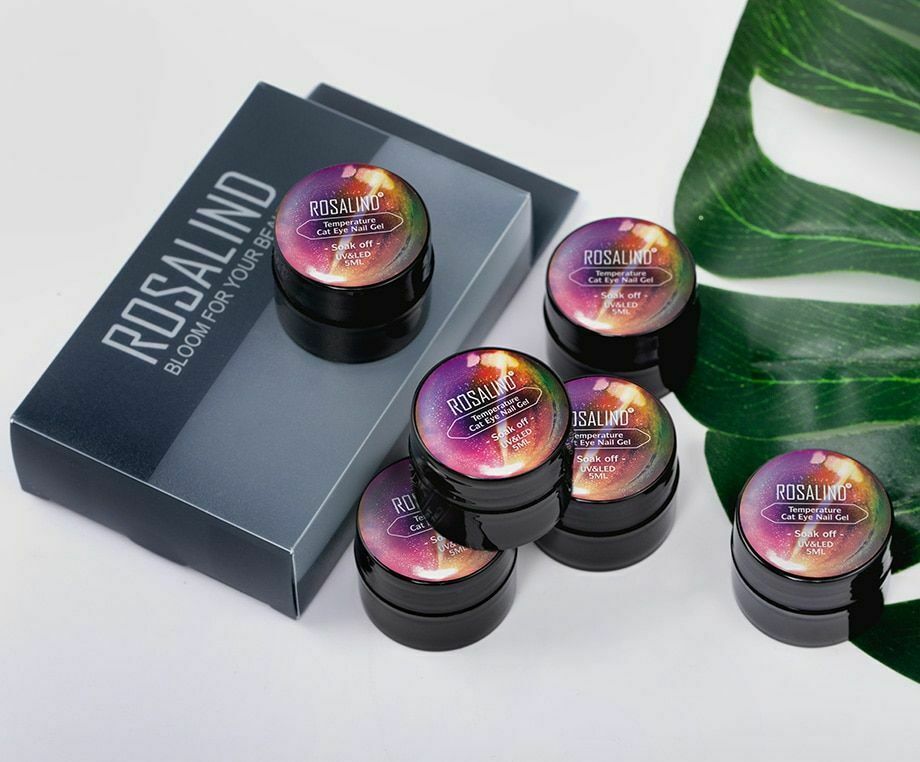 ROSALIND 6PCS/Set Cat-Eye Gel Polish Set Hybrid Stamp ...