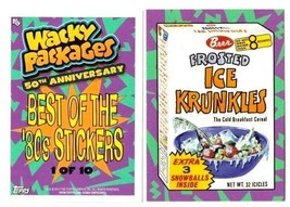 2017 Wacky Packages 50th Anniversary Best of the 80's Stickers -ICE KRUNKLES- #1 - $1.25