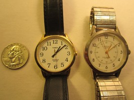 (2) Electric ANALOG Men's Wristwatch TIMEX Indiglo & Carriage [h12a4] - $15.95