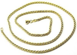 9K YELLOW GOLD CHAIN SPIGA EAR ROPE LINKS 2.5 MM THICKNESS, 20 INCHES, 50 CM  image 1