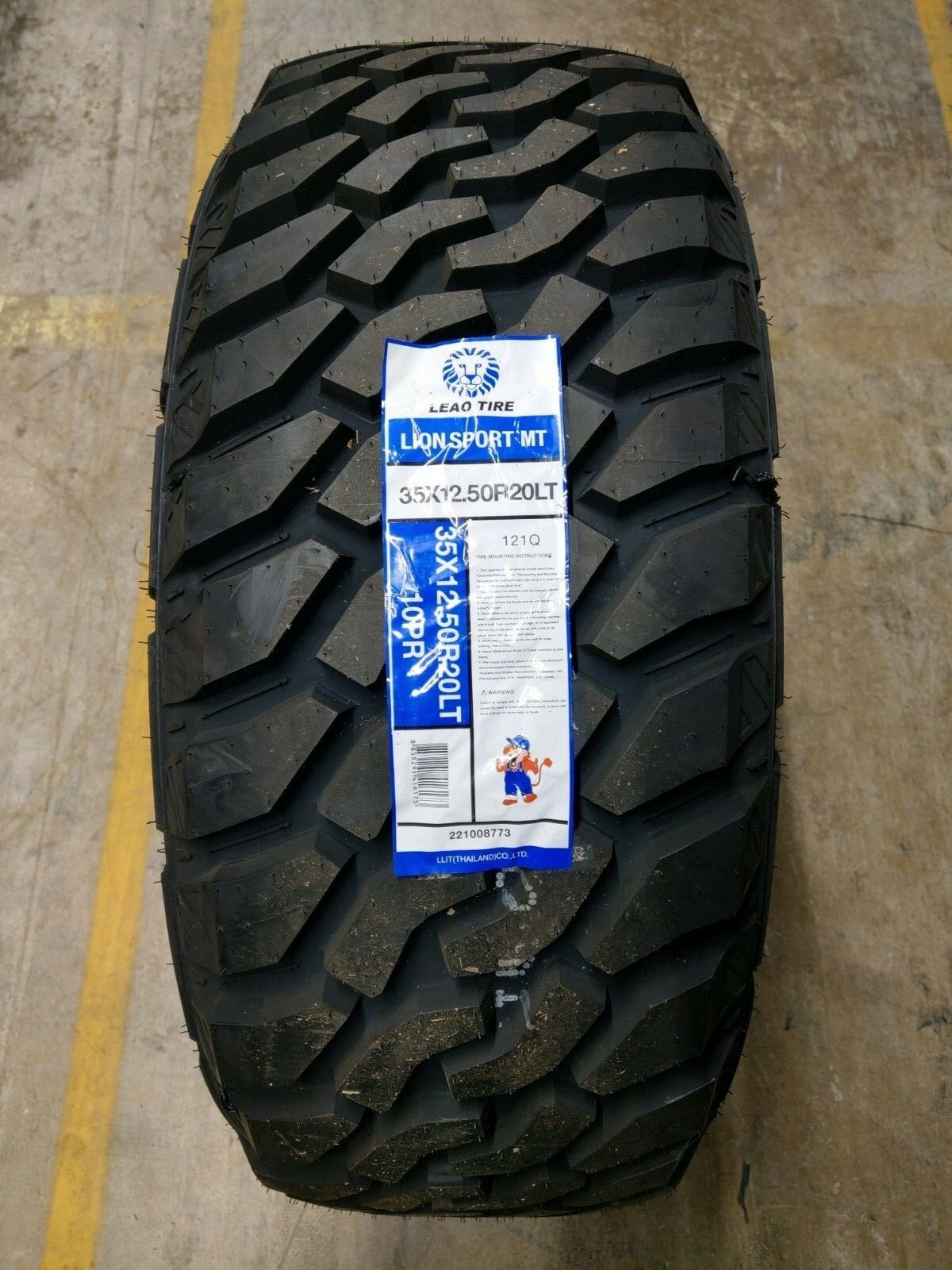 35X12.50R20LT LEAO TIRE LIONSPORT M/T 10PLY 121Q LOAD E OWL (SET OF 4) Tires