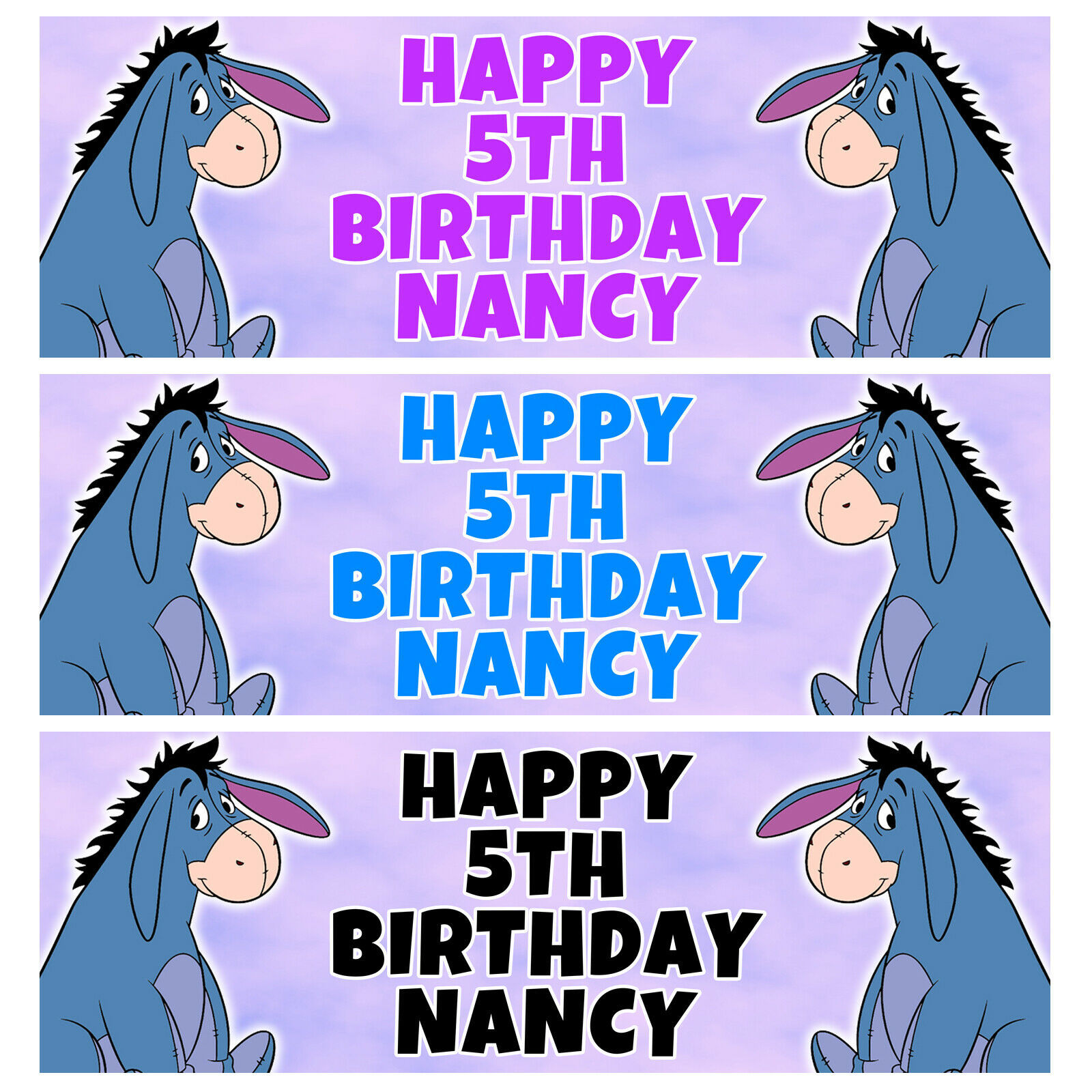 EEYORE Personalised Birthday Banner - Winnie Pooh Birthday Party Banner ...