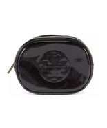 NEW Tory Burch BLACK STACKED Patent LEATHER SMALL  Zip Cosmetic Case - $64.34