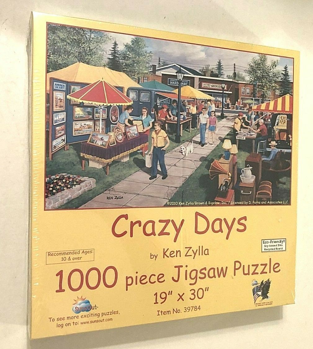 Primary image for 2010 SunsOut Crazy Days Ken Zylla 1000 Piece Puzzle Item No. 39784 New