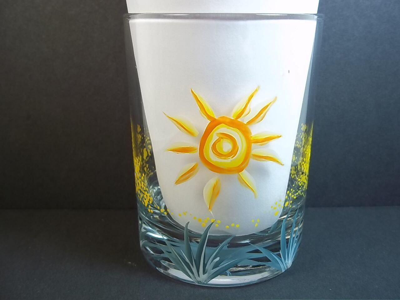 Agavero Tequila rocks glass Hand Painted Debbie Limited