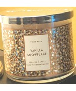 Bath &amp; Body Works VANILLA SNOWFLAKE Large 3-Wick Scented Candle 14.5 oz NEW - $18.95