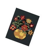 Dimensions Floral On Black Punch Embroidery Kit, 8'' W X 10'' L - $31.99