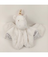 Unicorn Lovey Plush White Pink Gold Security Blanket Satin Unbranded 25 in - $24.75