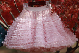 Blush Pink A-line Knee Length Tulle Skirt High Waisted Blush Puffy Holiday Skirt image 12