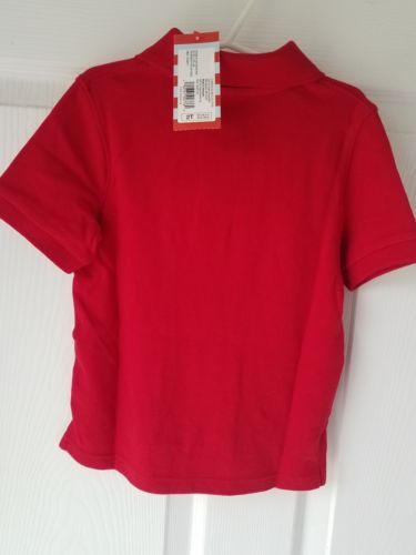 Chaps Girls Toddler School Uniform Short Sleeve Interlock Polo