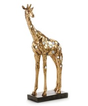 Giraffe Figurine Statue 19" Majestic Gold Resin Africa Safari African Wildlife