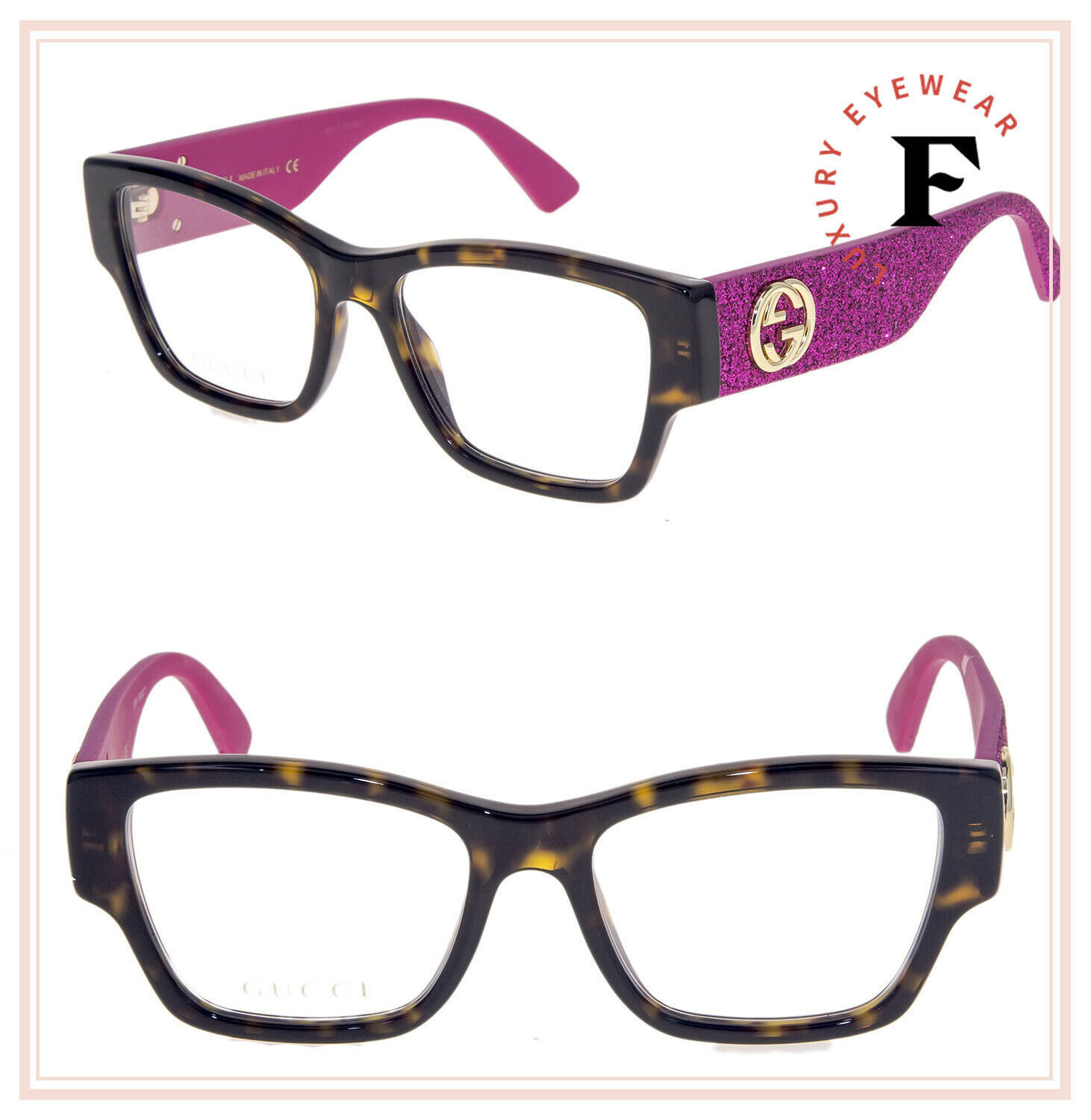 gucci glasses frames glitter