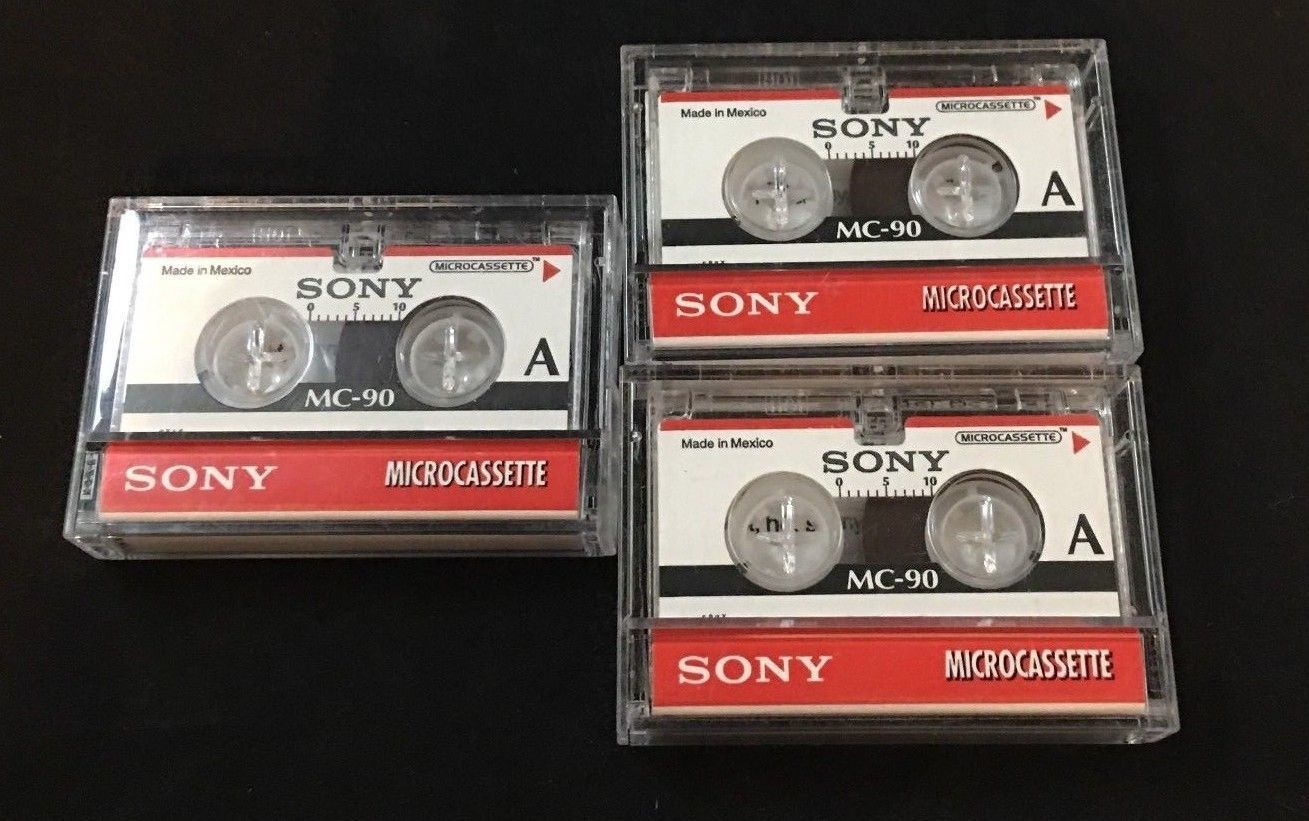 Sony MC90 MicroCassette Recordable Tapes Lot of 3 New Audio Tapes