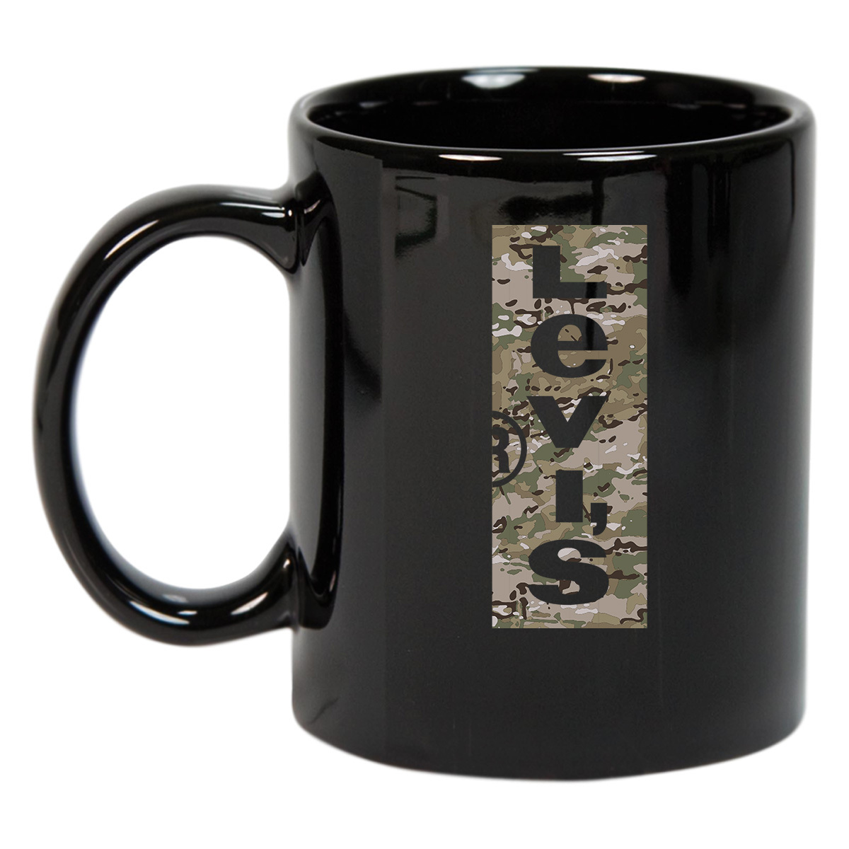 Levis Logo Vertical Military Mugs Black 11oz - Mugs